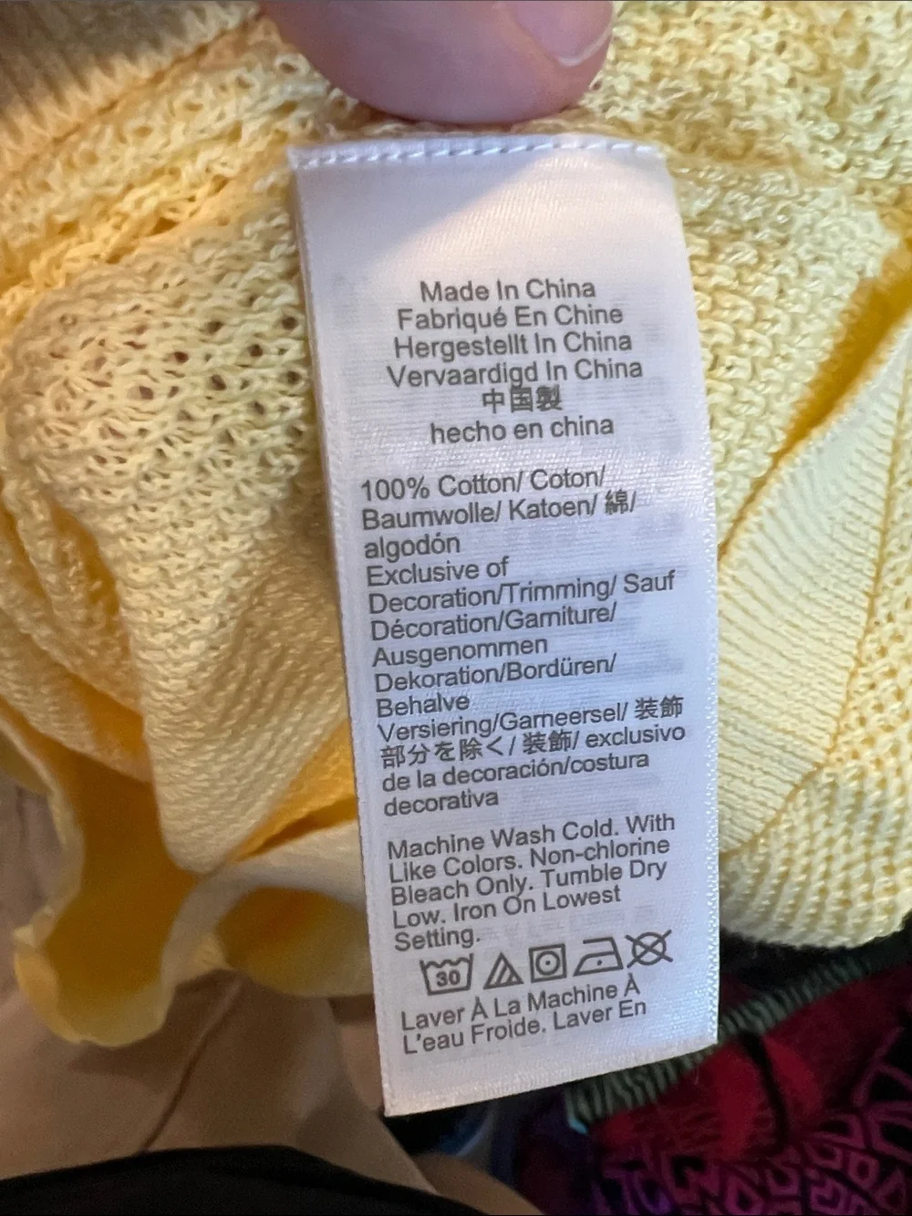 J. Crew - M, Yellow Textured Knit Top with Navy Daisy-Print Collar